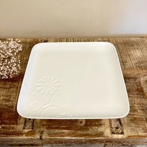 Princess House White Porcelain Serving Platter Marissa Square Oven Safe Tray